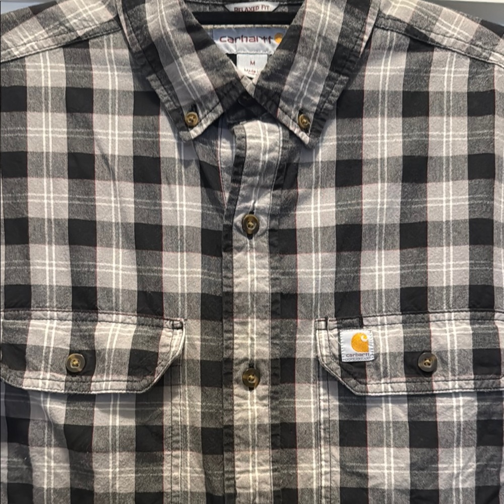 Carhartt Men's Black Plaid Shirt - Picture 2 of 4